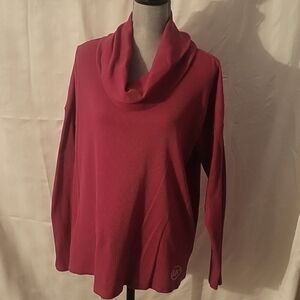 Michael Kors Womens Red Cowl Neck Blouse , Size:  XL